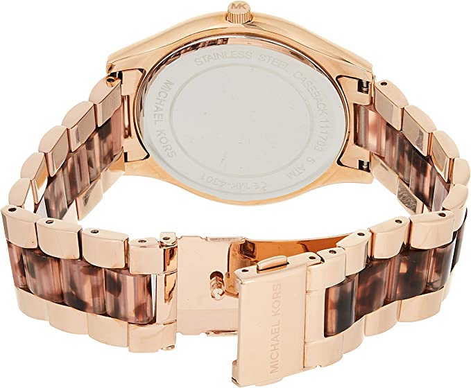 Michael Kors Women's MK4301 - Slim Runway Rose Gold/Blush Tortoise Watch - Image 2