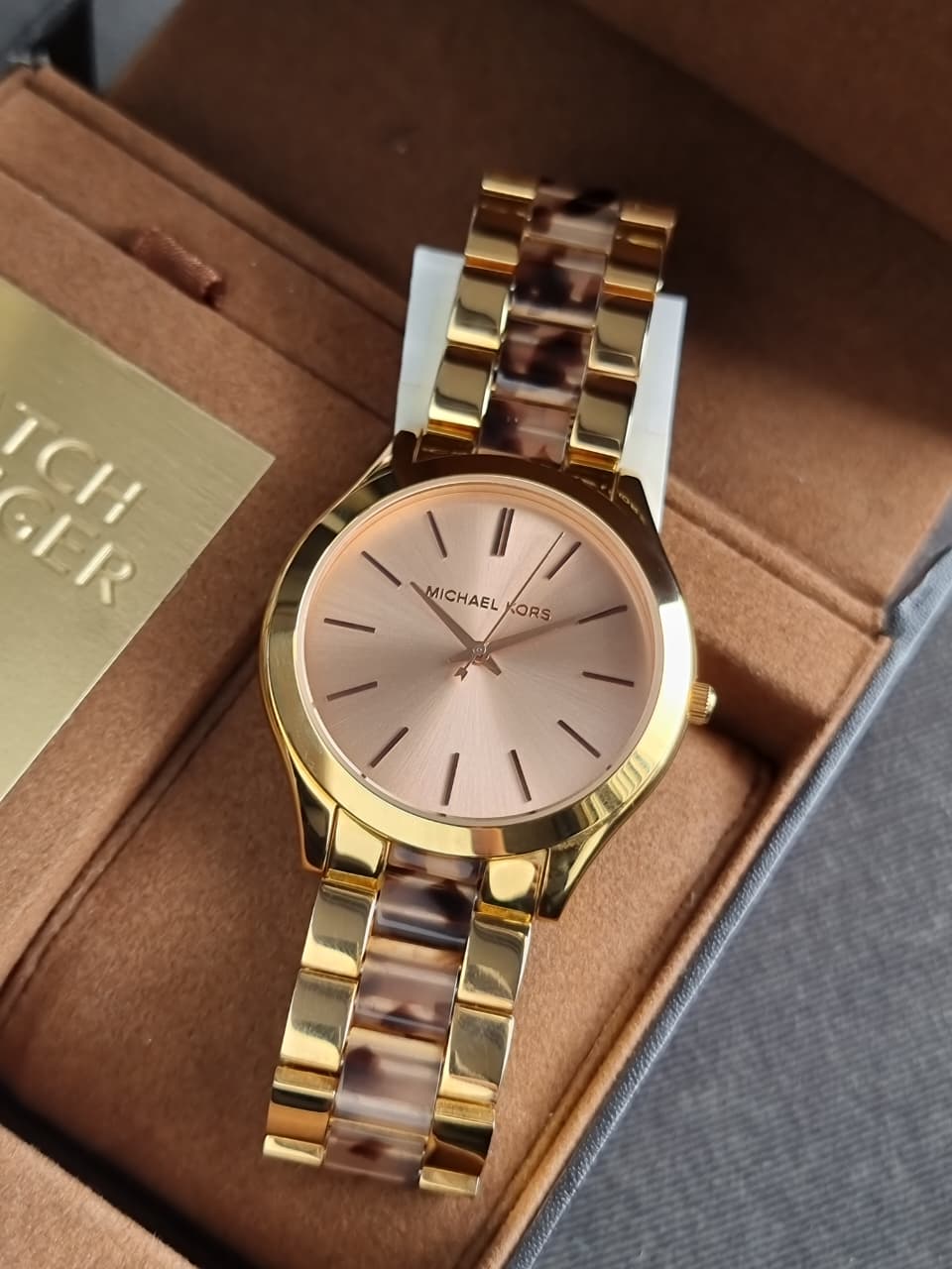 Michael Kors Women's MK4301 - Slim Runway Rose Gold/Blush Tortoise Watch - Image 7