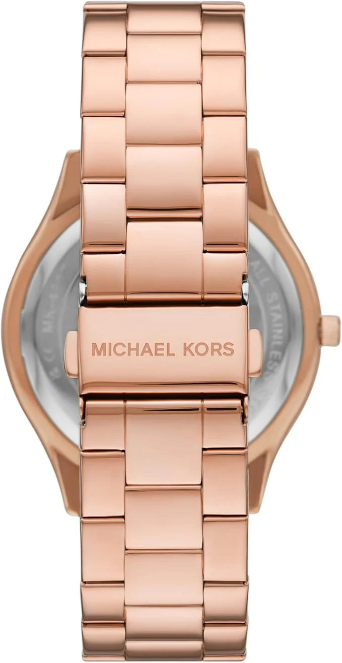 Michael Kors Women's Slim Runway Logo Rose Gold-Tone Stainless Steel Bracelet Watch (Model: MK4733) - Image 2