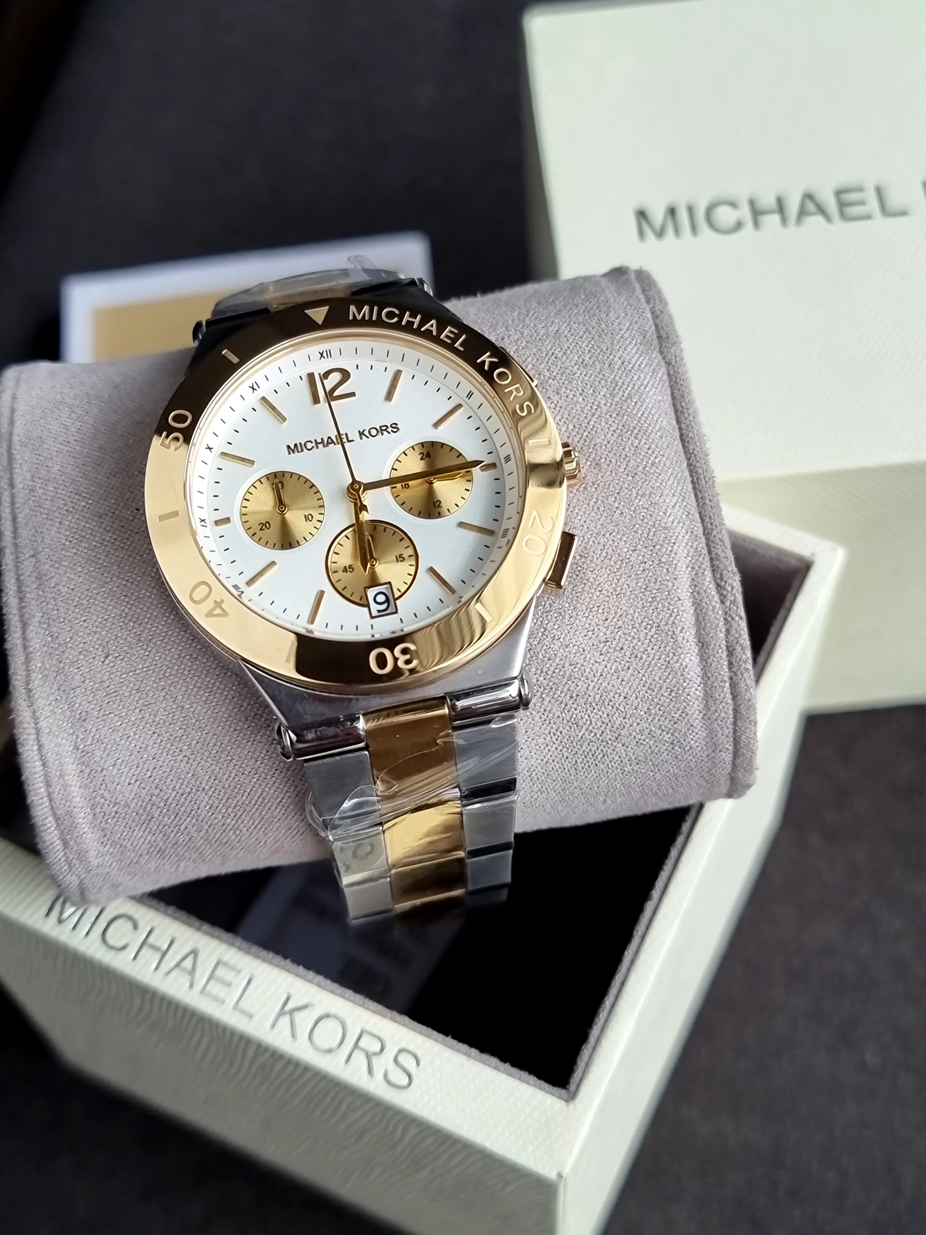 MICHAEL KORS Wyatt Chronograph Silver Dial Two-tone Men's Watch Item No. MK5934 - Image 3