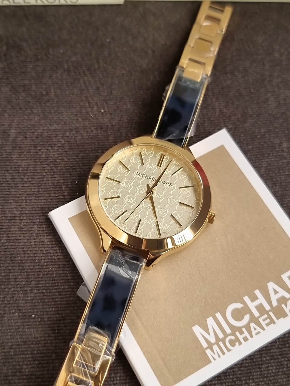 MICHAEL KORSSlim Runway Gold Dial Gold-tone and Navy Blue Resin Ladies Watch - Image 3