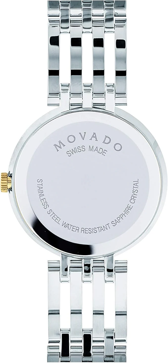 Movado 0607053 Swiss quartz analogue and digital watch with two-tone stainless steel strap, Silver/gold/black., 28 mm, - Image 2