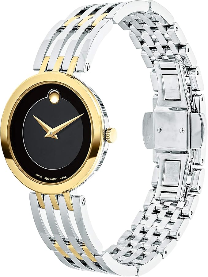 Movado 0607053 Swiss quartz analogue and digital watch with two-tone stainless steel strap, Silver/gold/black., 28 mm, - Image 3