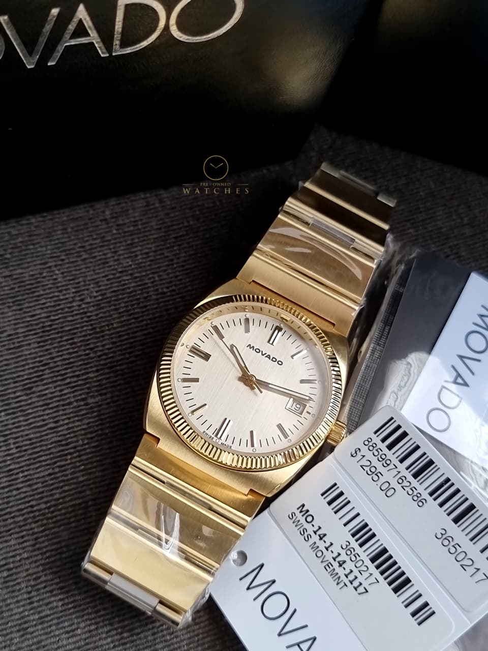 Movado Heritage Series Ondoplan Pale Gold Fluted bezel Ionic Men's Watch 3650217 - Image 2