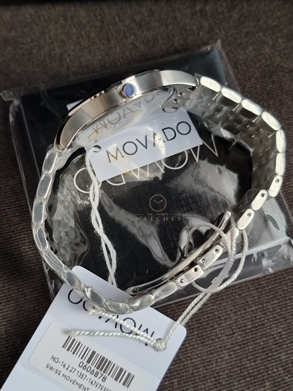 Movado Men’s Quartz Swiss Made Stainless Steel Black Dial 40mm Watch 0606878 - Image 4