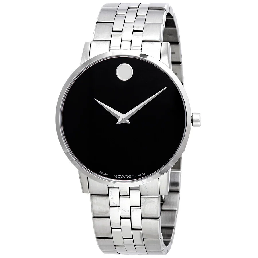 Movado Men’s Quartz Swiss Made Stainless Steel Black Dial 40mm Watch 0607199 - Image 3