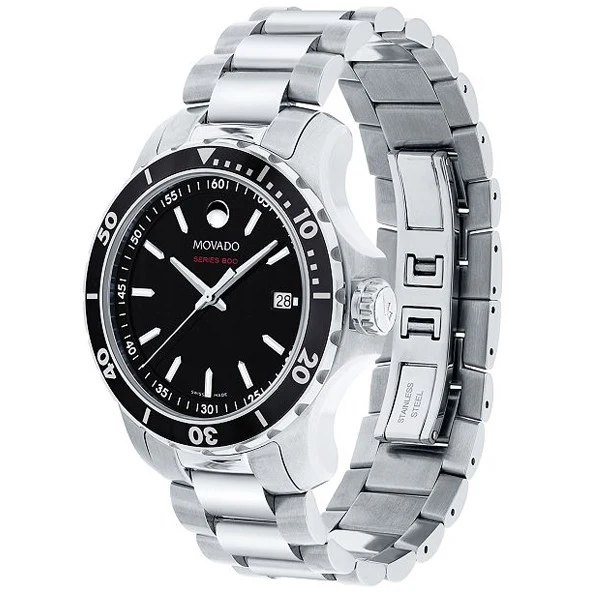 Movado Men’s Quartz Swiss Made Stainless Steel Black Dial 40mm Watch 2600135 - Image 2