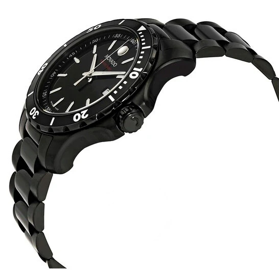 Movado Men’s Quartz Swiss Made Stainless Steel Black Dial 40mm Watch 2600143 - Image 2
