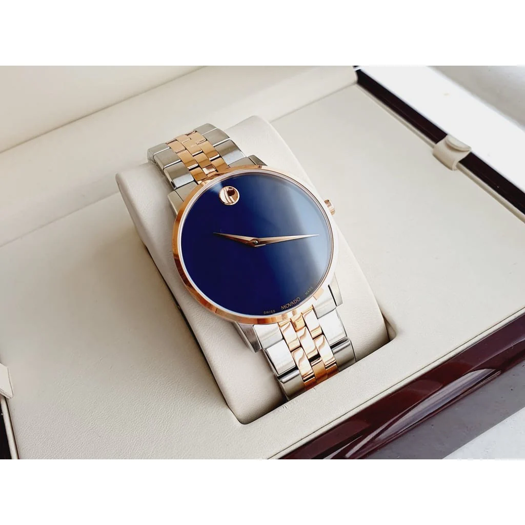 Movado Men’s Quartz Swiss Made Stainless Steel Blue Dial 40mm Watch 0607267 - Image 3