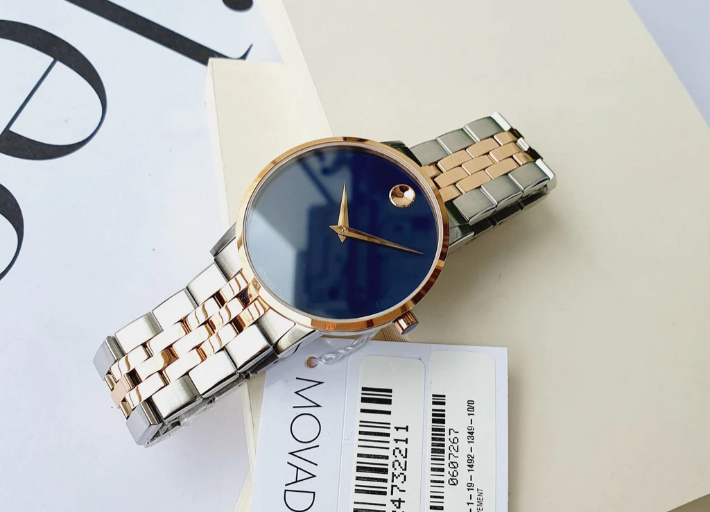 Movado Men’s Quartz Swiss Made Stainless Steel Blue Dial 40mm Watch 0607267 - Image 6