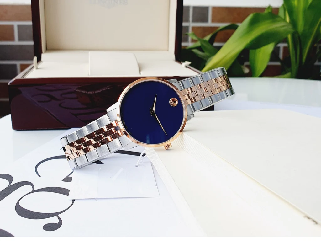 Movado Men’s Quartz Swiss Made Stainless Steel Blue Dial 40mm Watch 0607267 - Image 7