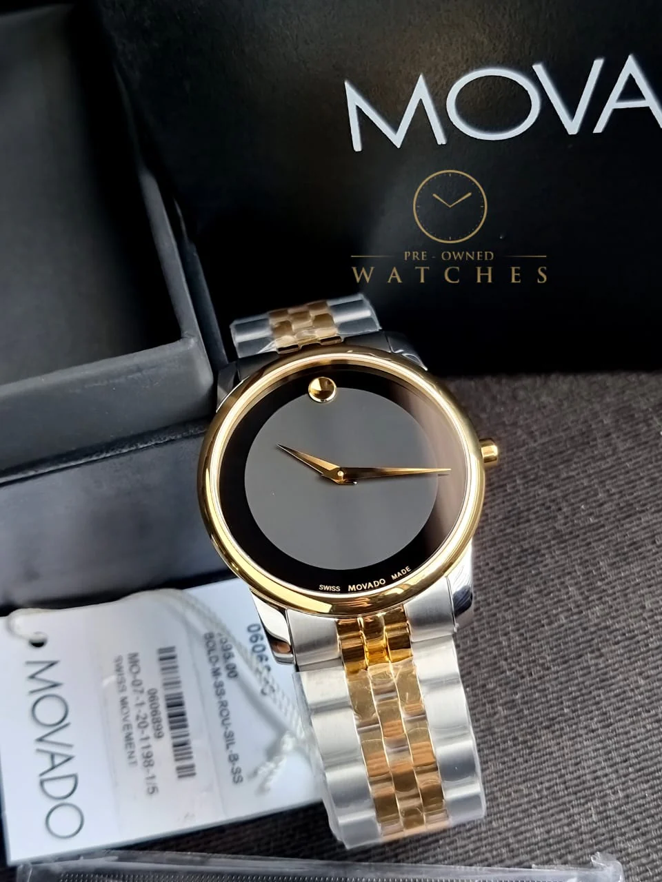 Movado Men’s Swiss Made Quartz Black Dial 40mm Watch 0606899 - Image 7