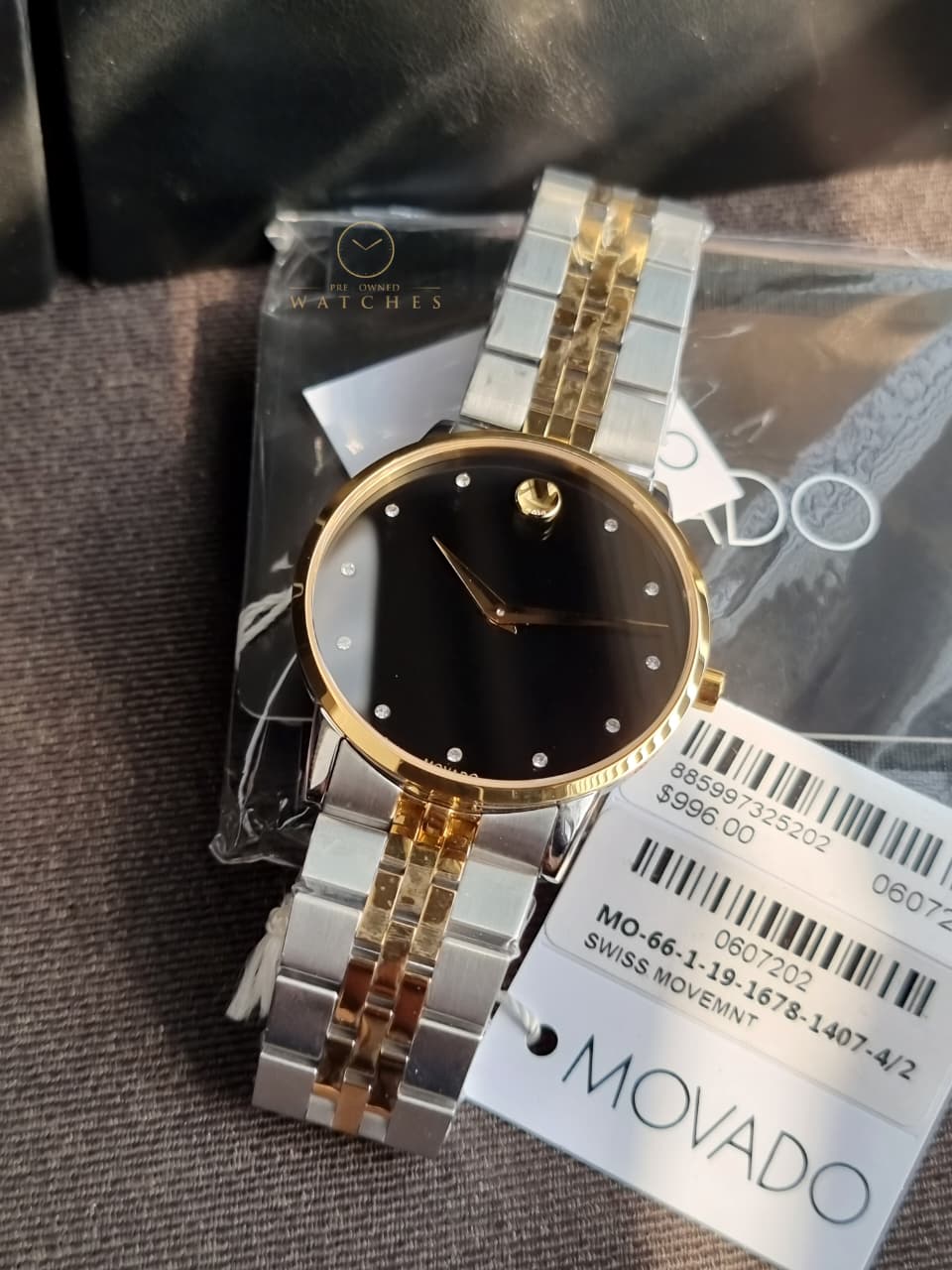 Movado Men's Museum Classic Diamond Two-Tone Bracelet Strap Watch - 0607202 - Image 12