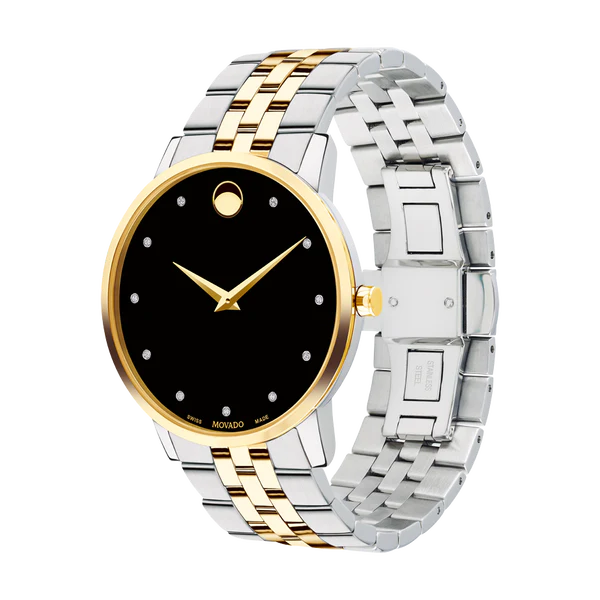 Movado Men's Museum Classic Diamond Two-Tone Bracelet Strap Watch - 0607202 - Image 2