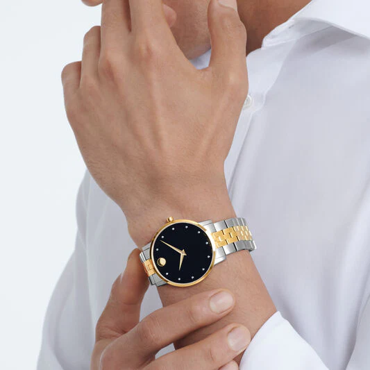 Movado Men's Museum Classic Diamond Two-Tone Bracelet Strap Watch - 0607202 - Image 3