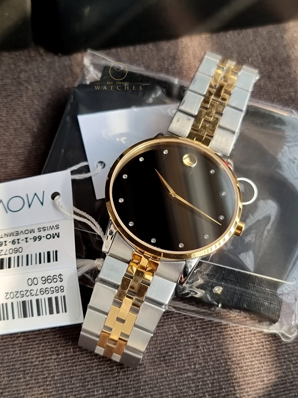 Movado Men's Museum Classic Diamond Two-Tone Bracelet Strap Watch - 0607202 - Image 5