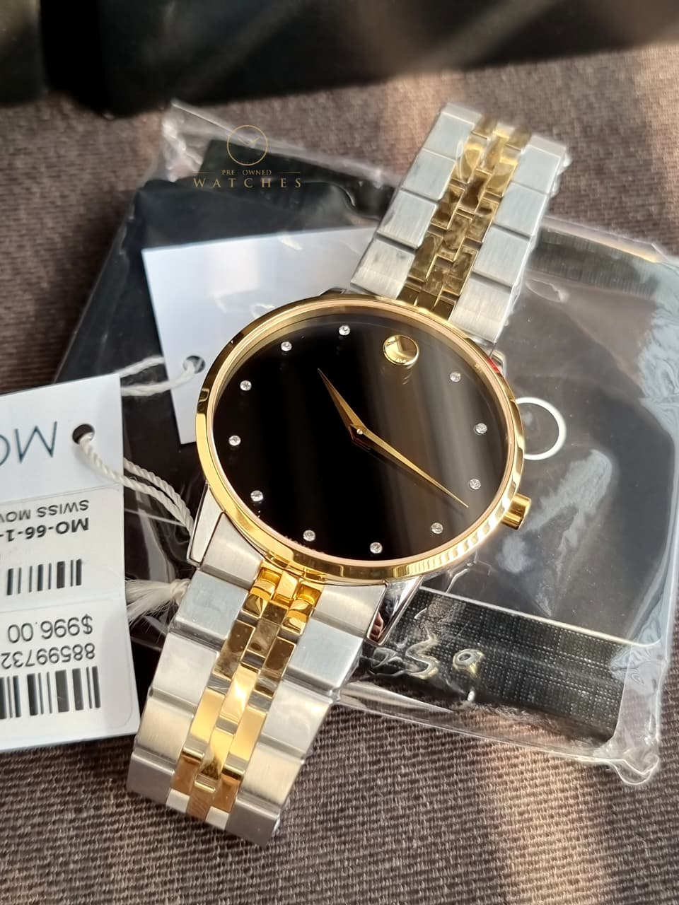 Movado Men's Museum Classic Diamond Two-Tone Bracelet Strap Watch - 0607202 - Image 8