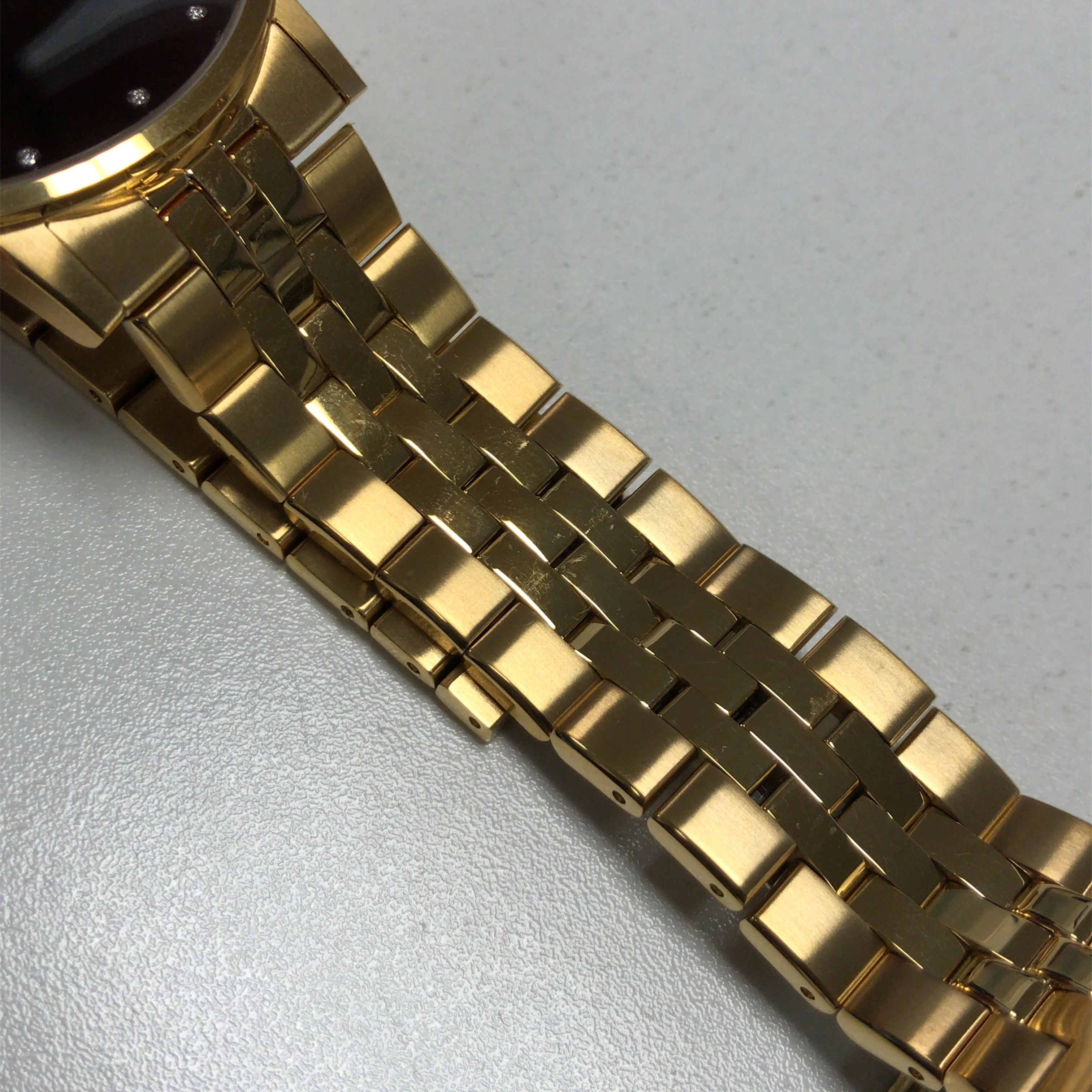 Movado Museum Series Mens Gold Tone Black Dial Diamond Quartz Watch 0607625 - Image 5