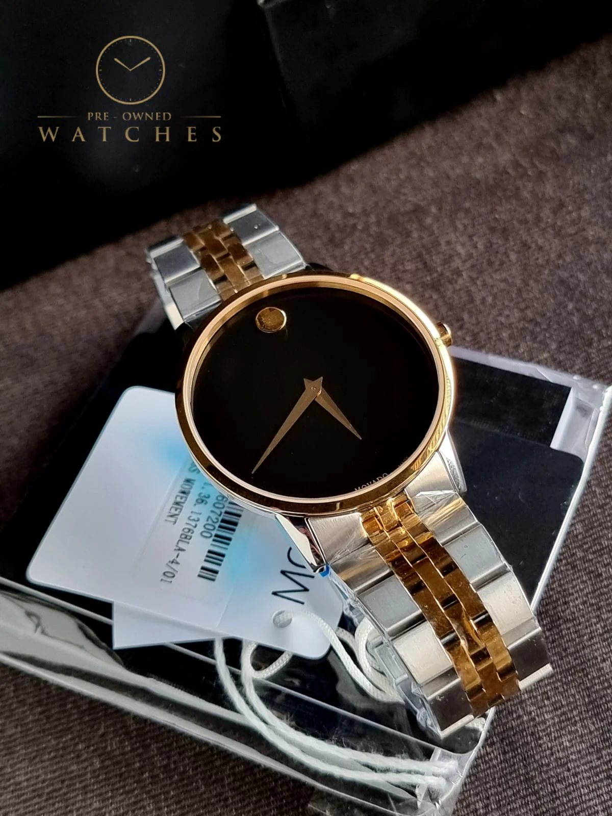 Movado Museum Two-tone Stainless Steel Black Dial Quartz Watch for Gents- 0607200 - Image 12