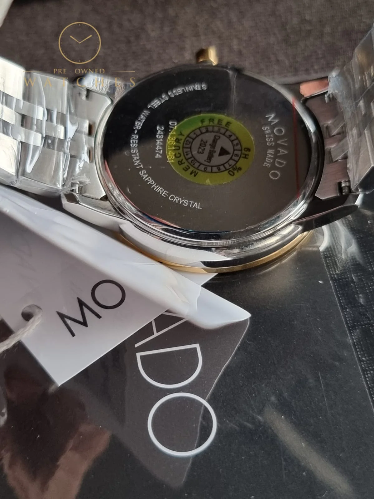 Movado Museum Two-tone Stainless Steel Black Dial Quartz Watch for Gents- 0607200 - Image 3