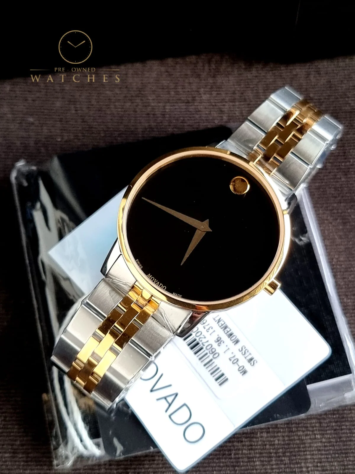 Movado Museum Two-tone Stainless Steel Black Dial Quartz Watch for Gents- 0607200 - Image 8