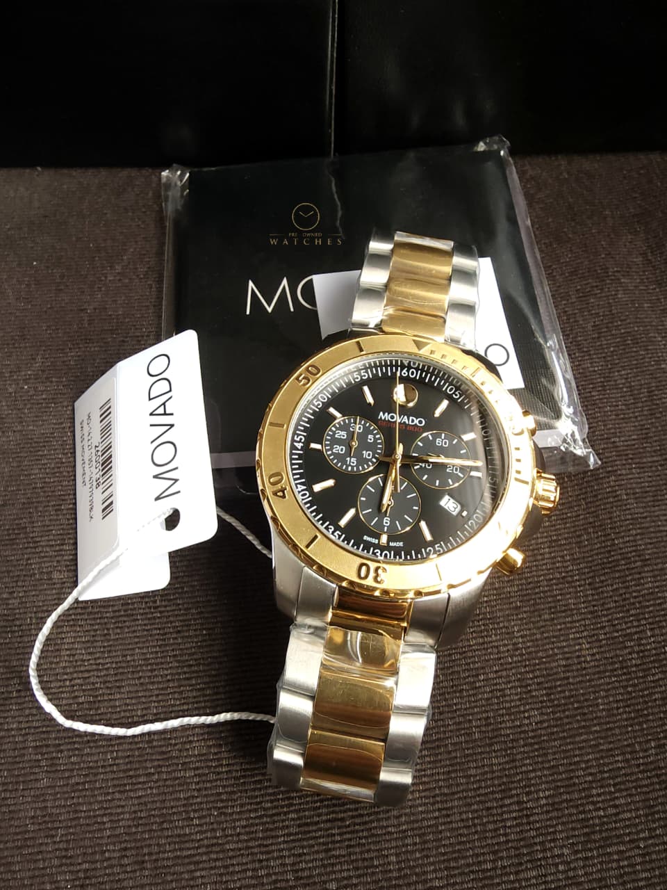 MOVADO Series 800 Chronograph Black Dial Two-Tone Men's Watch Item No. 2600138 - Image 7