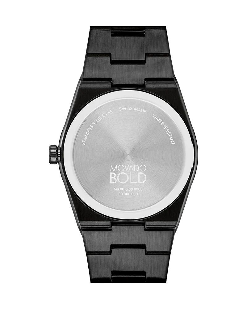 Movado Unisex Quartz Swiss Made Black Stainless Steel Rose Gold Dial 40mm Watch 3601244 - Image 4