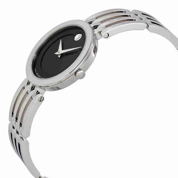 Movado Women’s Quartz Swiss Made Stainless Steel Black Dial 28mm Watch 0607051 - Image 3