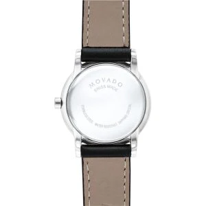 Movado Women’s Swiss Made Quartz Black Leather Strap Black Dial 28mm Watch 0607274 - Image 3