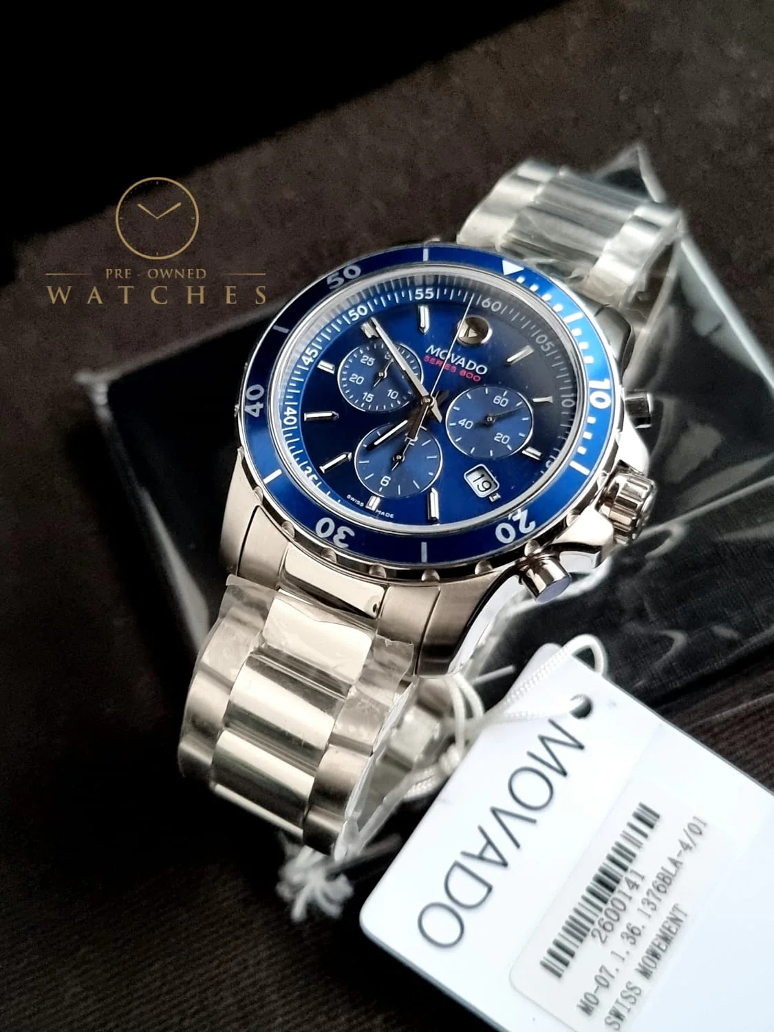 MOVADOSeries 800 Chronograph Blue Dial Men's Watch 2600141 - Image 3