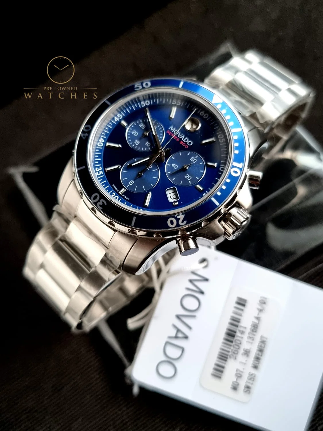 MOVADOSeries 800 Chronograph Blue Dial Men's Watch 2600141 - Image 4