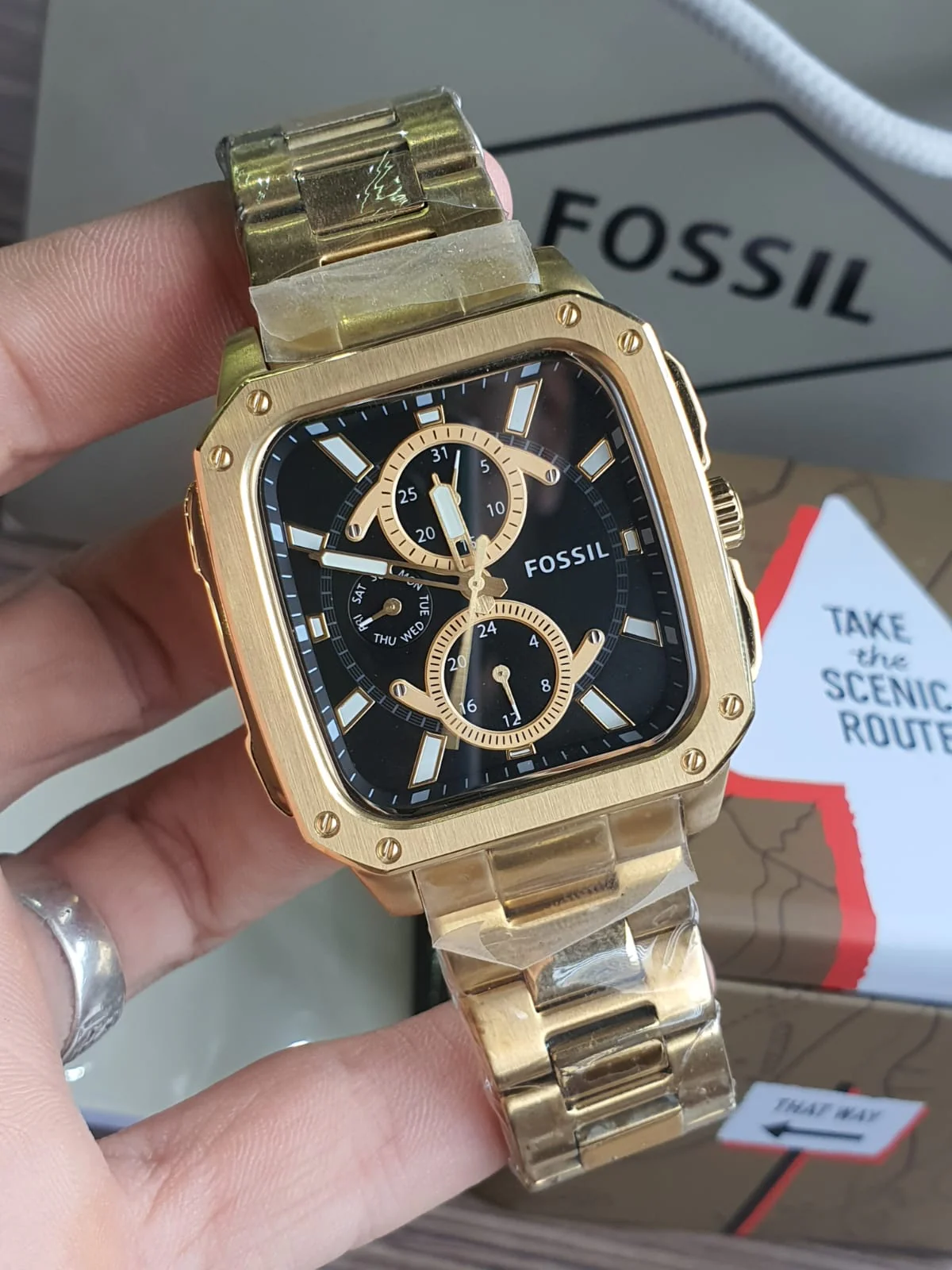 Multifunction Gold-Tone Stainless Steel Watch - Image 5