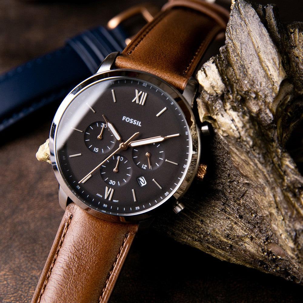 Neutra Chronograph Light Brown Leather Watch (Model: FS5408) - Image 4