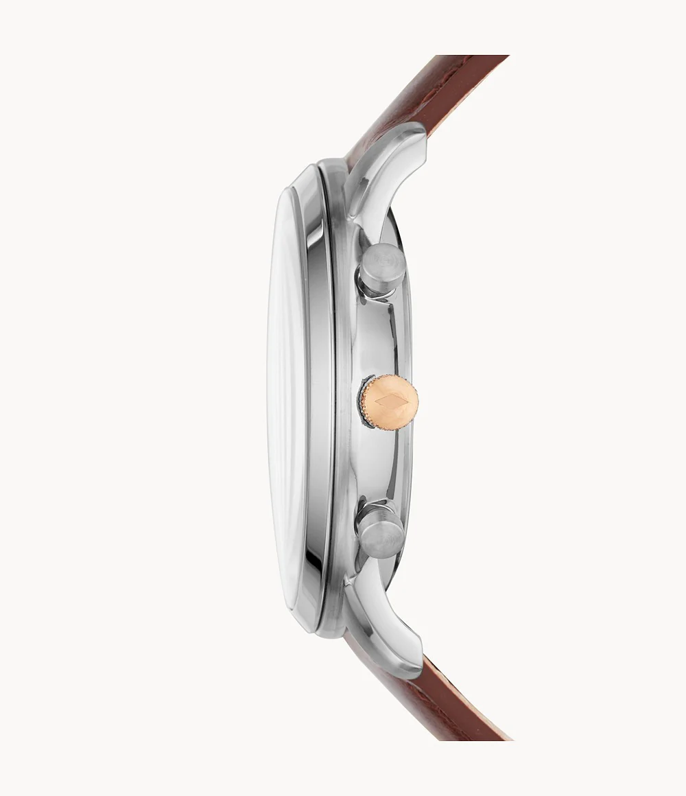 Neutra Chronograph Light Brown Leather Watch (Model: FS5408) - Image 5