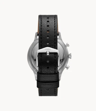 ossil FS5806 Retro Pilot Chronograph Black Eco Leather Analog Men's Dress Watch - Image 2