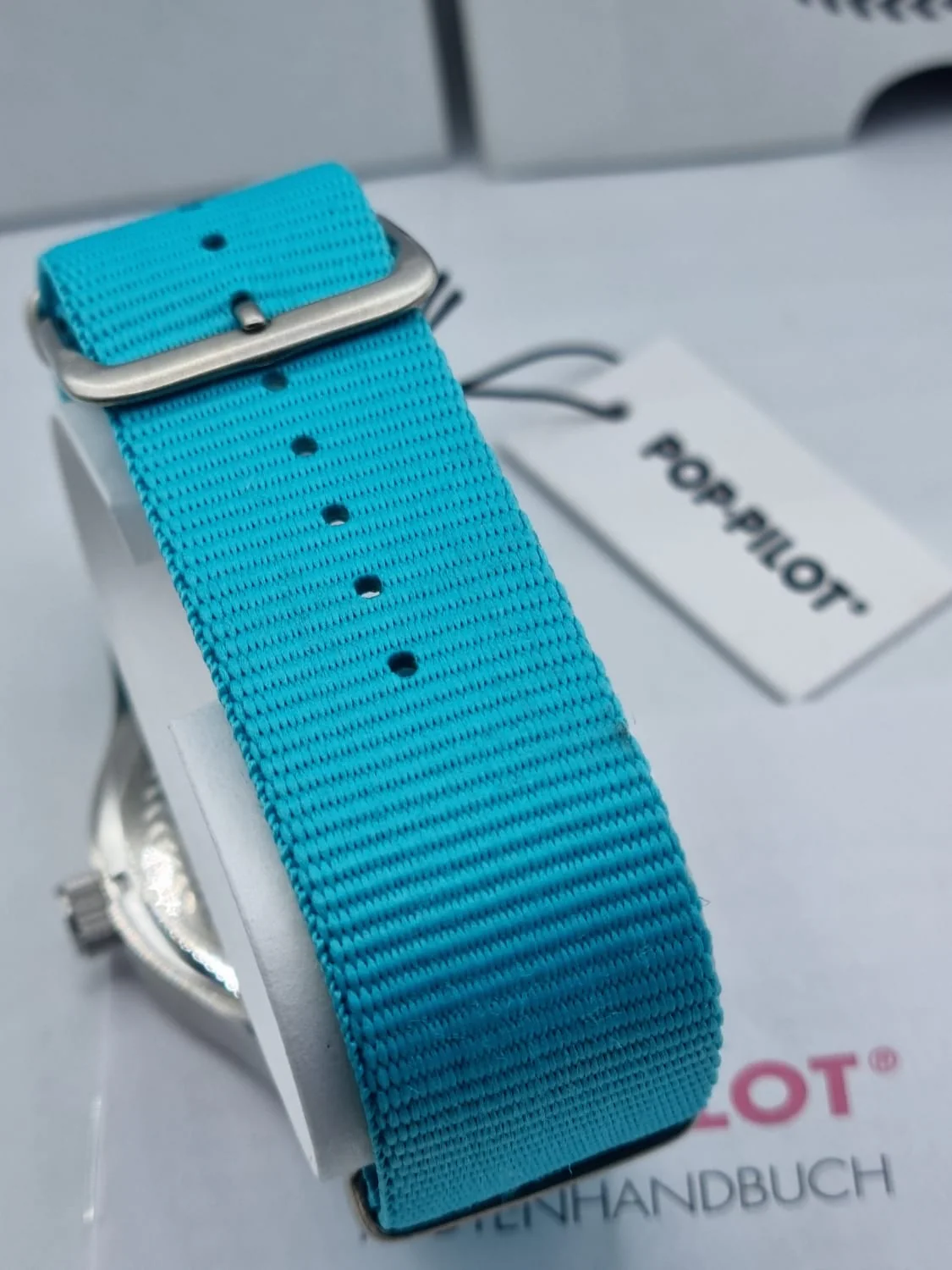 POP-PILOT Gents Watch Yellow Dial Blue Strap - Image 5