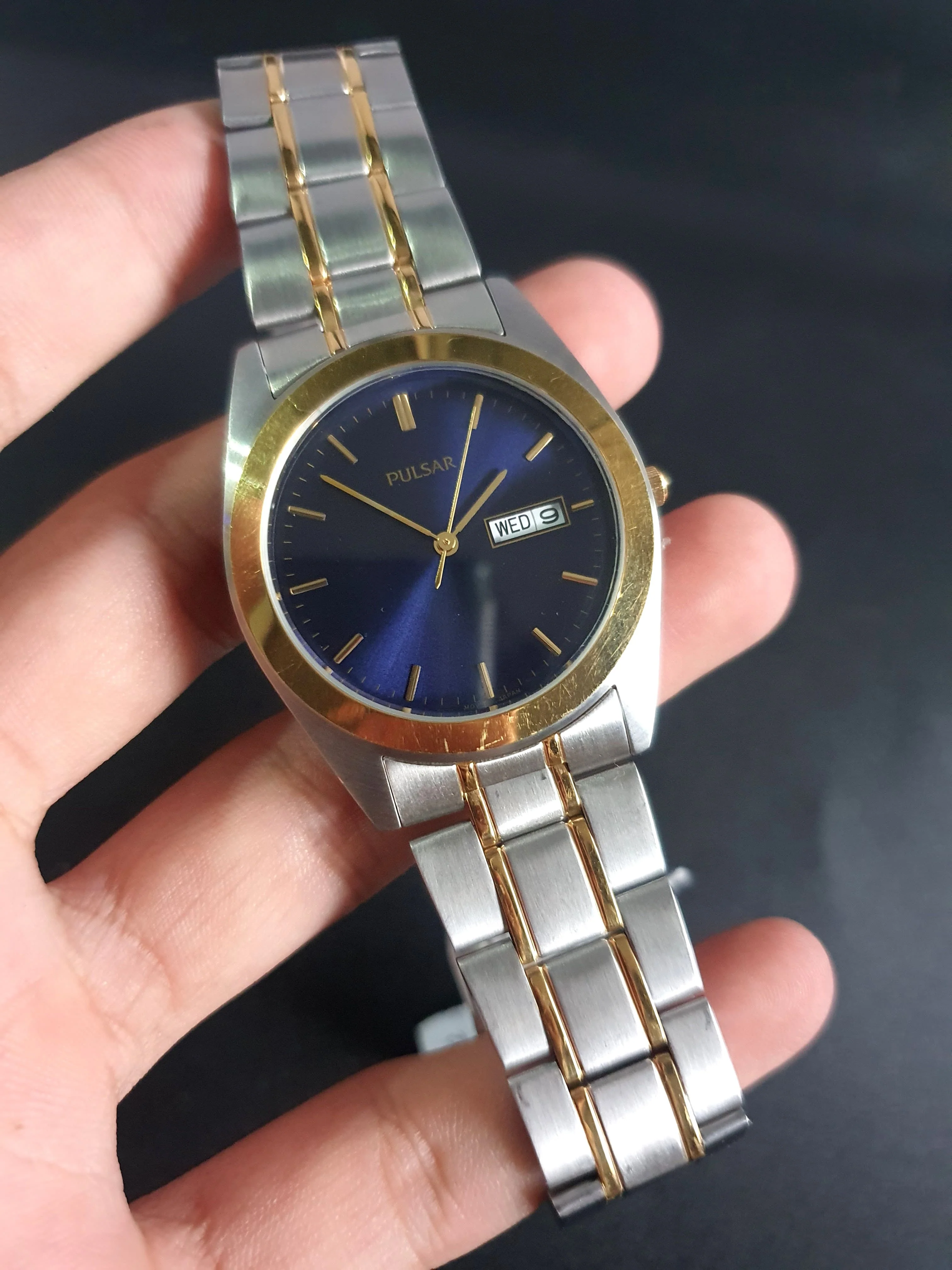 Pulsar 36mm Blue Dial Silver Chain Quartz Watch - Image 5