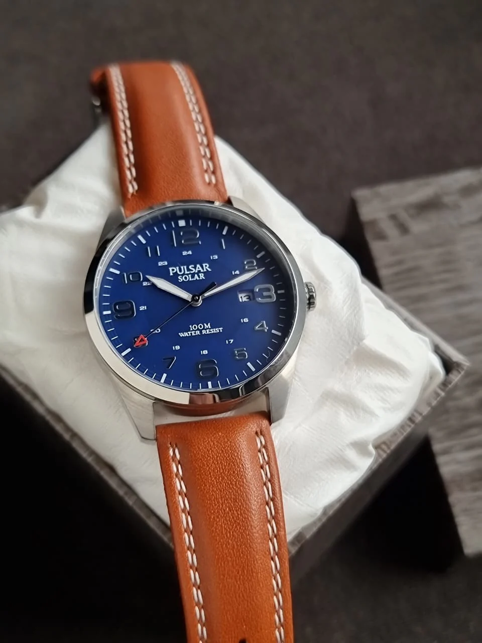 Pulsar Sub Brand of Seiko Solor Operated Gents Watch 40mm Blue Dial Quartz Watch - Image 3