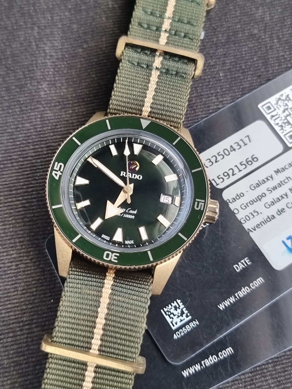 Rado Captain Cook Automatic Bronze Green Dial 42mm Men's Watch – R32504317 (Condition 8/10) - Image 6