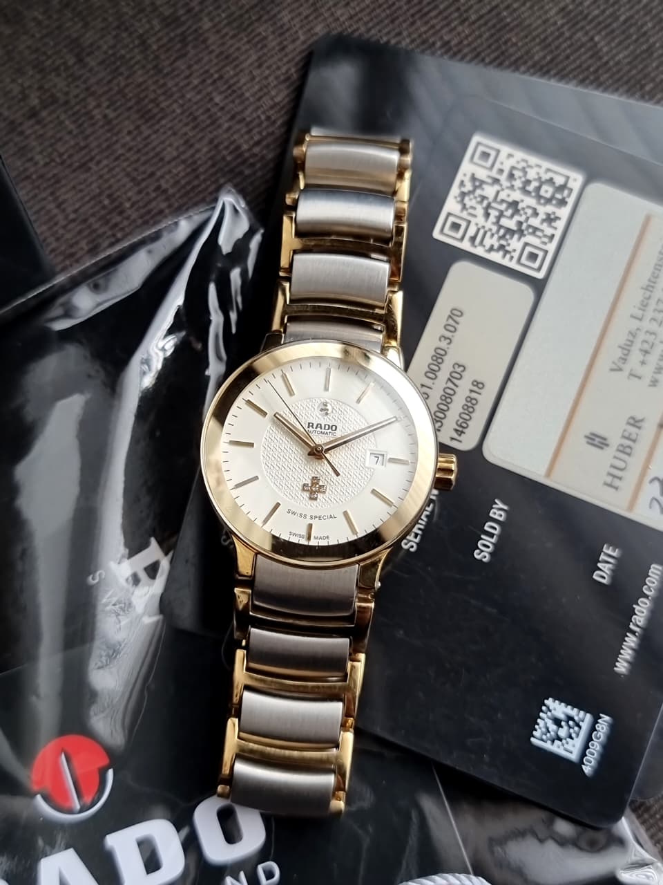 Rado Centrix Swiss Special Cream Dial Two Tone Ladies Watch R30080703