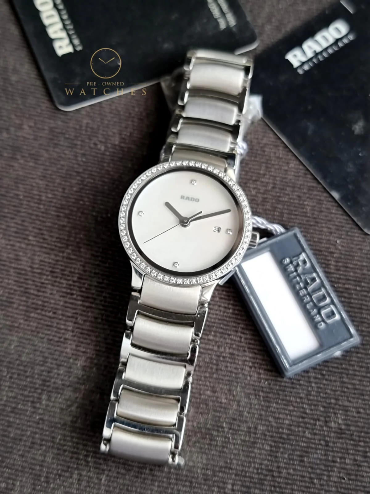 Rado Ladies R30936903 Centrix White Dial Diamonds Watch - Image 4