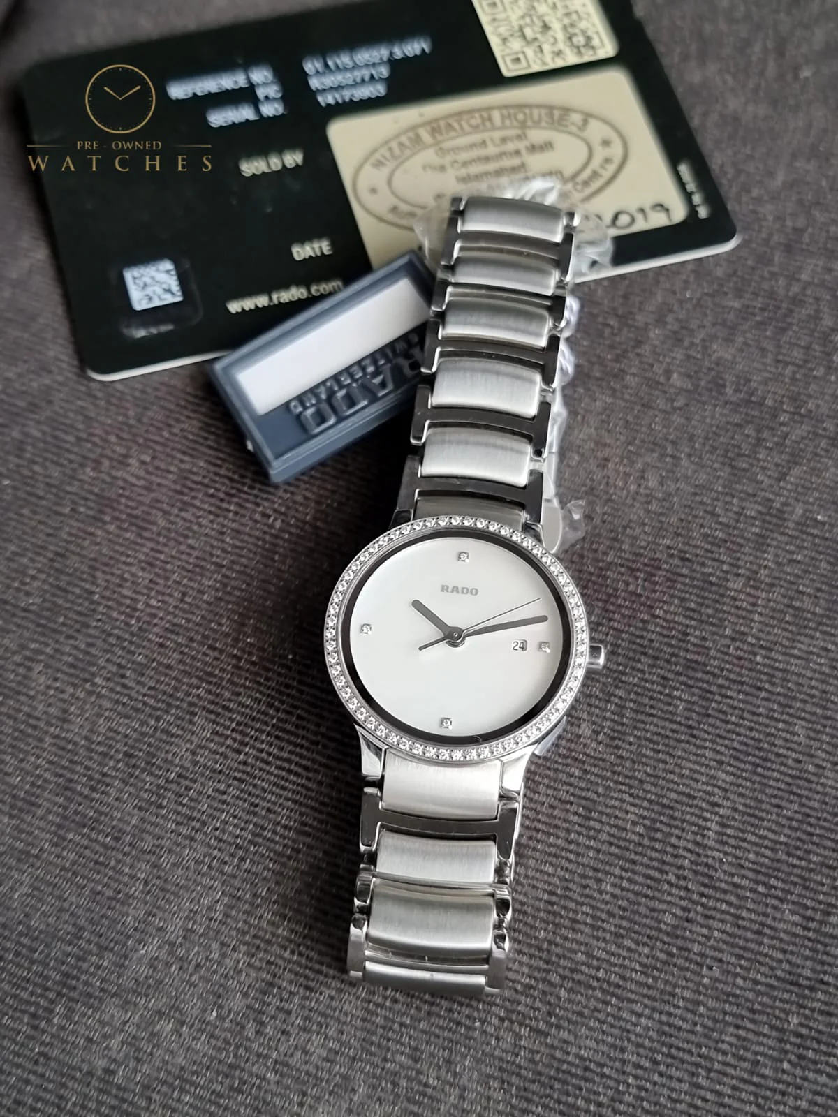 Rado Ladies R30936903 Centrix White Dial Diamonds Watch - Image 5
