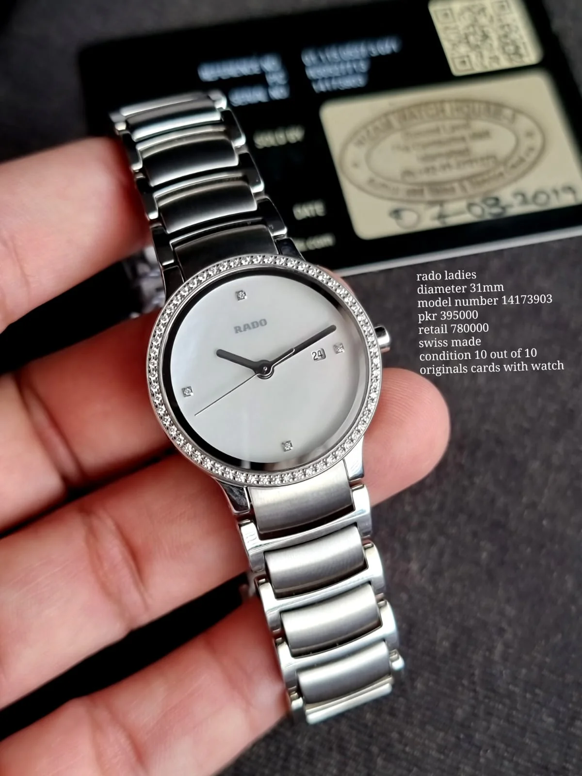 Rado Ladies R30936903 Centrix White Dial Diamonds Watch - Image 6