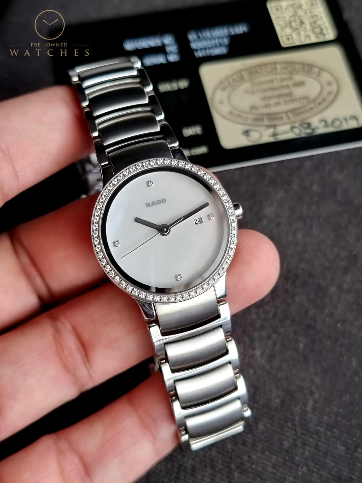 Rado Ladies R30936903 Centrix White Dial Diamonds Watch - Image 7