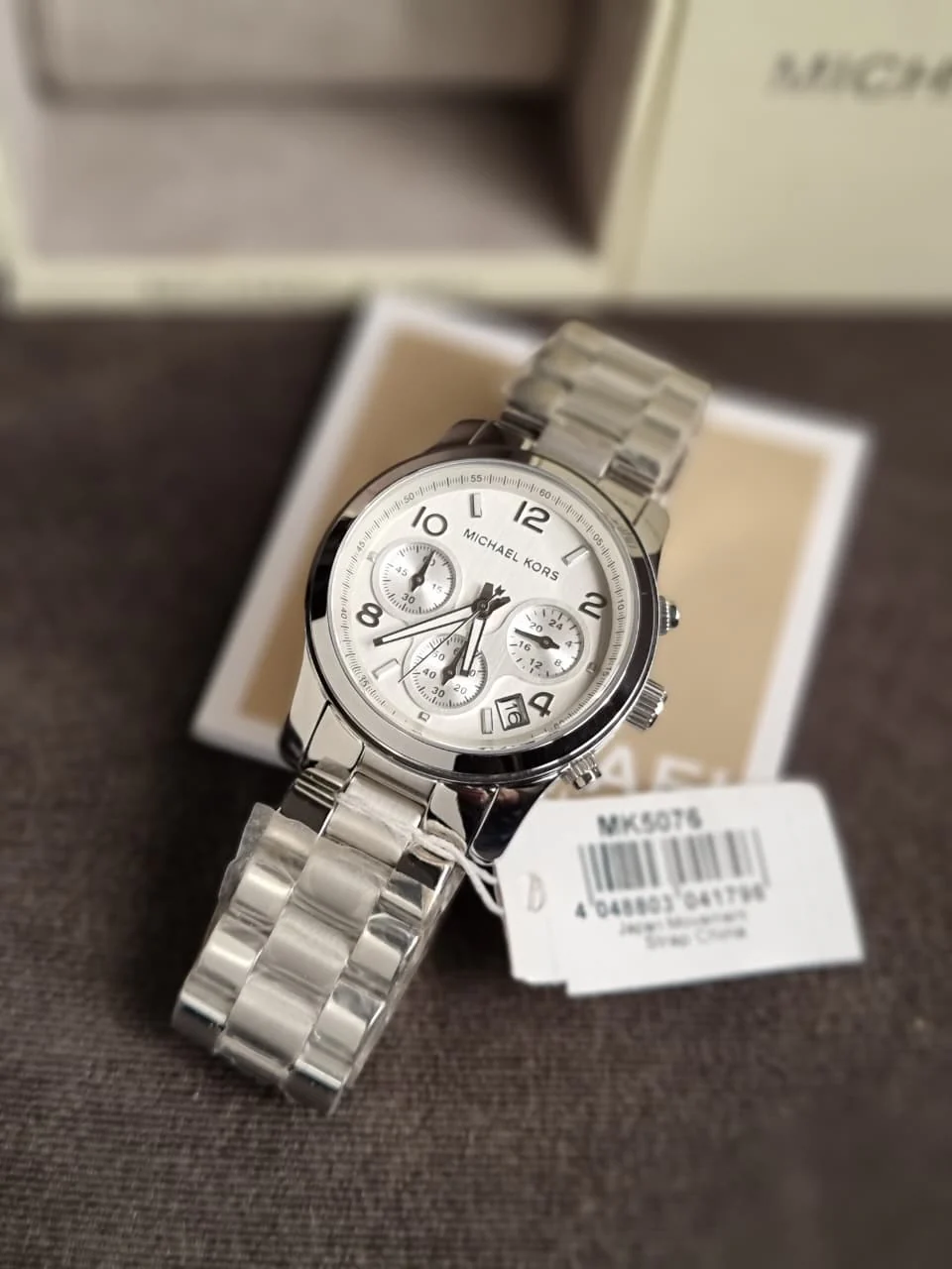 Michael Kors Silver Midsized Chronograph Ladies Watch MK5076 - Image 5
