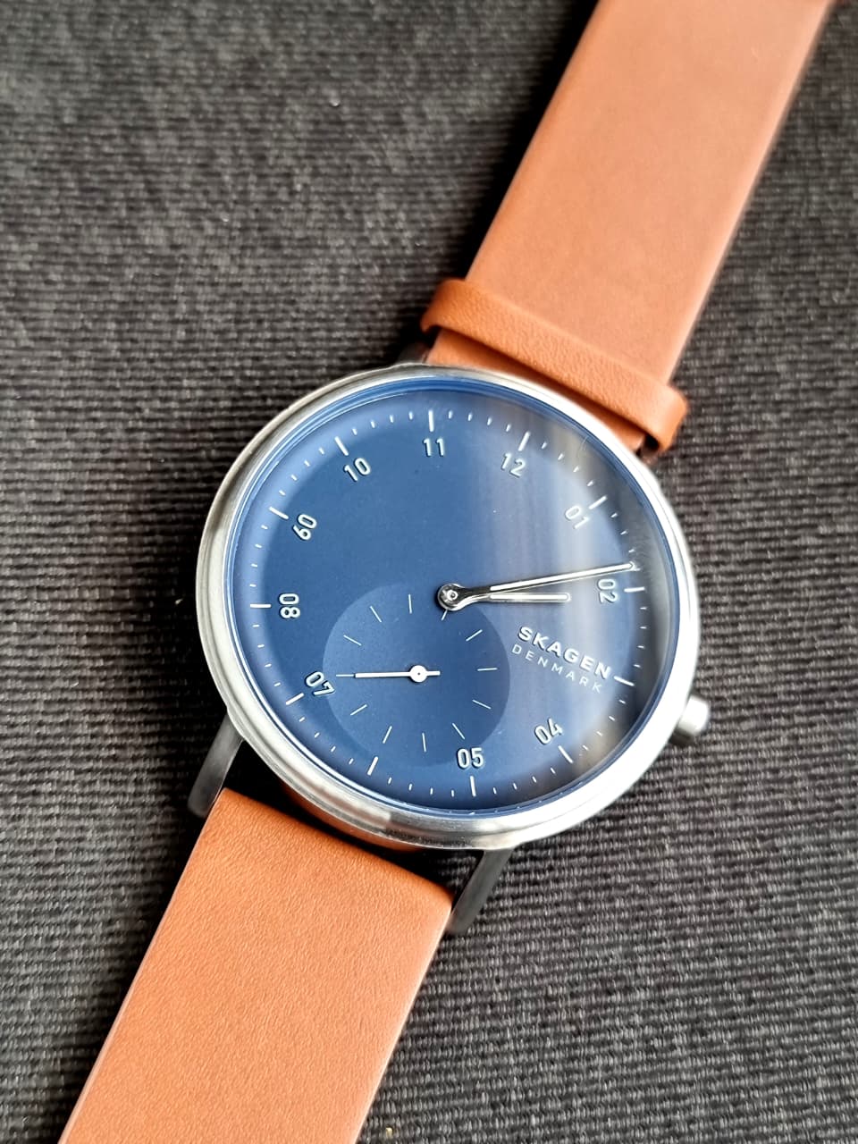 Skagen Kuppel Blue Dial Brown Leather Men's Watch – SKW6888 - Image 2