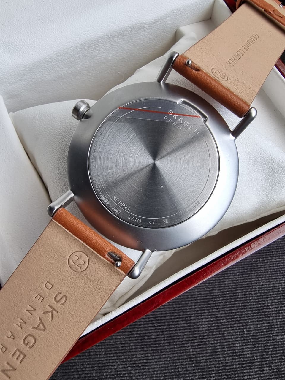 Skagen Kuppel Blue Dial Brown Leather Men's Watch – SKW6888 - Image 4