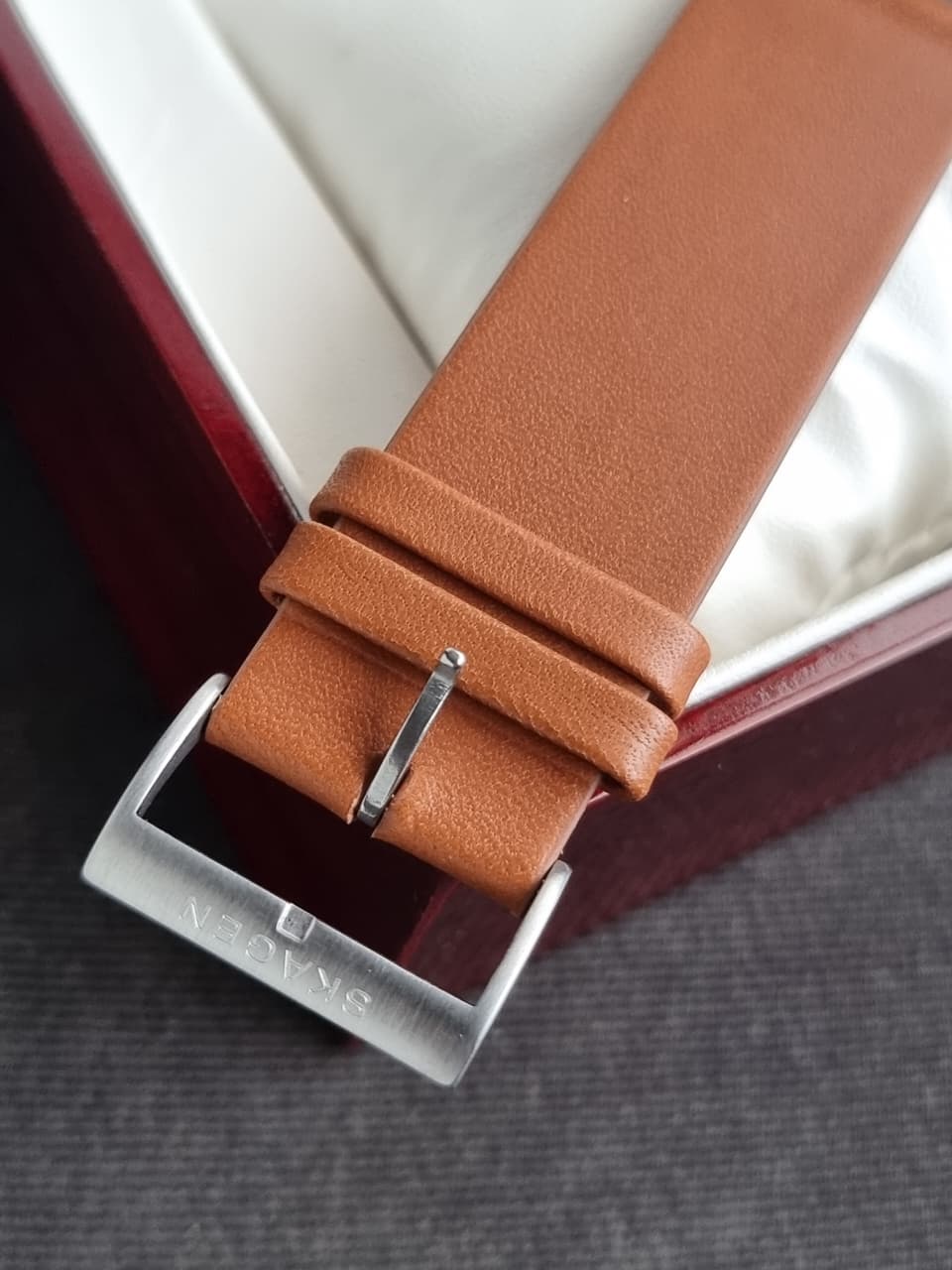Skagen Kuppel Blue Dial Brown Leather Men's Watch – SKW6888 - Image 5