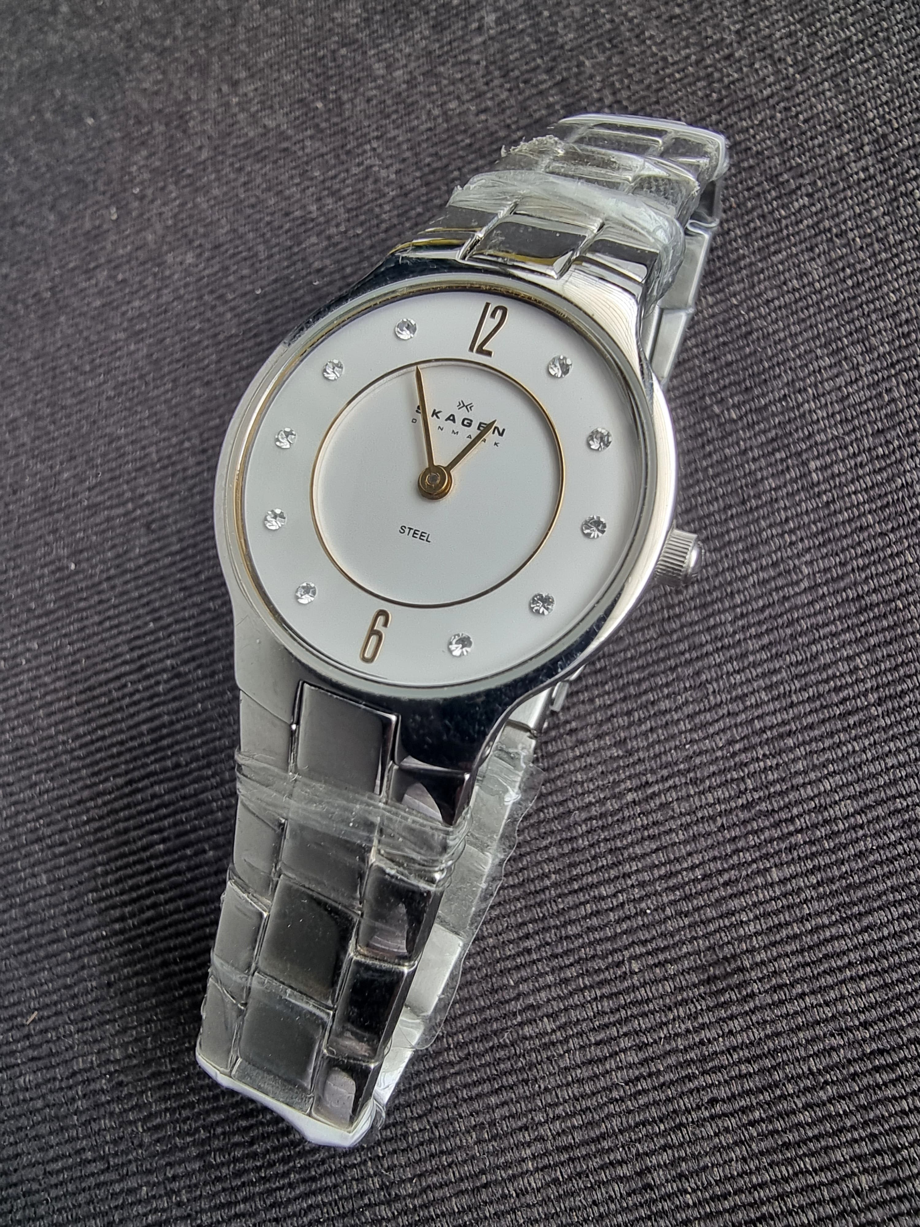 Skagen Women's 572SSGX Denmark Silver Tone Crystal Accent Watch