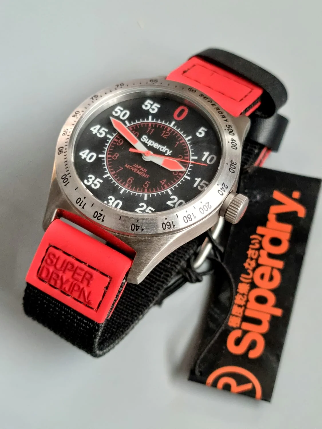 Superdry Men's Quartz Analogue Watch SYG122R Different Materials Strap, Black - Image 4
